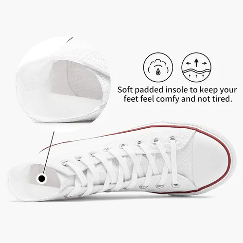 Vista 3 de Zapatos deportivos de lona para mujer clásicos modernos con cordones