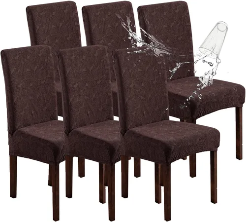 Vista 14 de Fundas impermeables para sillas de comedor, fundas elásticas para sillas Parsons, para comedor, cocina, funda protectora para silla de comedor