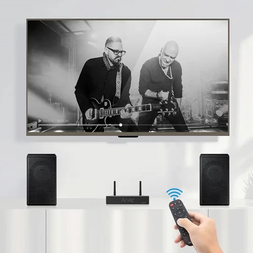 Vista 5 de Arylic Estéreo WiFi y Bluetooth 5.0, 2 canales clase D inalámbrico mini amplificador doméstico para altavoces con spotify, airplay 1, audio digital