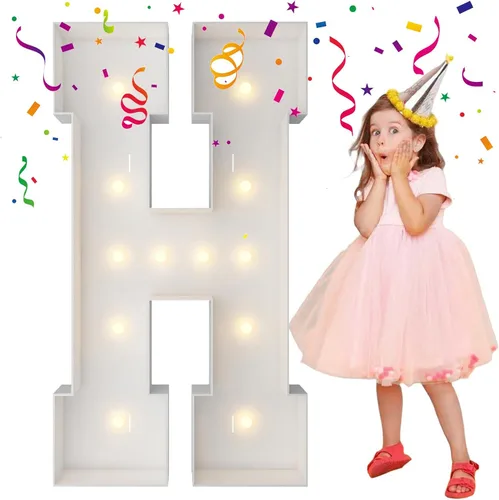 Vista 73 de Letras iluminadas de marquesina de 4 pies, letras grandes de marquesina, marco de globo de mosaico, letras grandes para decoración de compromiso
