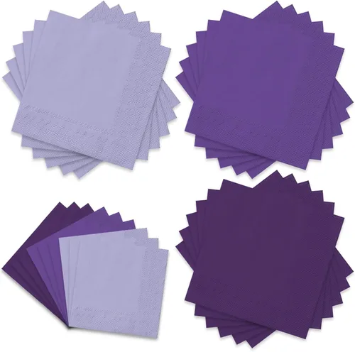 Vista 24 de Whaline Paquete de 150 Servilletas de Papel Azules de 6.5 x 6.5 Pulgadas, 3 Colores, Servilletas de Almuerzo con Temática Azul, Servilletas de Papel