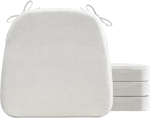 Vista 85 de AAAAAcessories - Cojines para silla en forma de D, 2" de espesor, almohadillas para sillas de comedor con lazos y removibles, cubierta lavable a