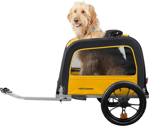 Vista 8 de Retrospec Rover Waggin' - Remolque de bicicleta para mascotas, para perros pequeños y medianos, marco plegable con ruedas de 16 pulgadas