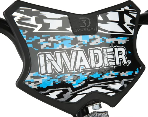 Vista 7 de Dynacraft Invader 16-Inch Kids BMX Bike for Ages 5–7 Years, Beginner Bicycle with Coaster Brake and Training Wheels, Blue and Red