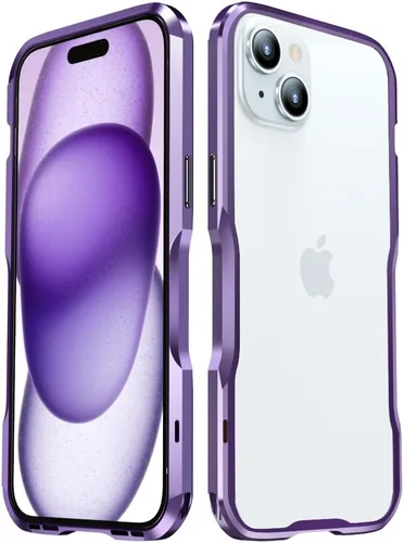 Vista 13 de Parachoques de aluminio compatibles con iPhone 12 Mini de 5.4 PULGADAS, estuche con marco metálico, parachoques delgado de diseño genial y Negro