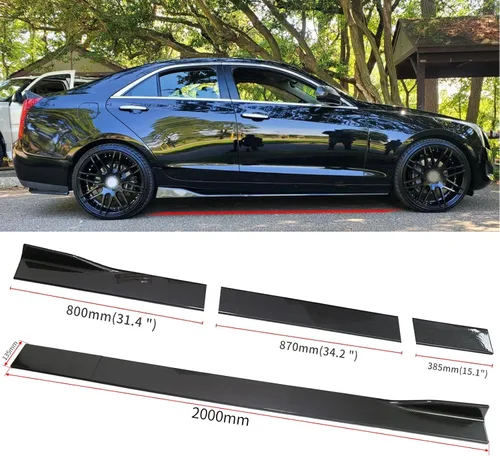 Vista 3 de JMTBNO Faldas laterales universales de fibra de carbono de 6.6 ft/78.7 pulgadas, kit de cuerpo de panel de extensión basculante, divisor de labios