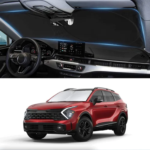 Vista 126 de Parasol plegable para parabrisas, protector reflectante para ventana frontal 210T, bloquea los rayos ultravioleta, accesorios para automóvil, XXL