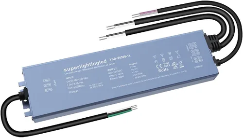 Vista 13 de 12 V CC 100 W con certificación UL 0-10 V y TRIAC regulable impermeable IP67 fuente de alimentación más delgada transformador de bajo voltaje de 110