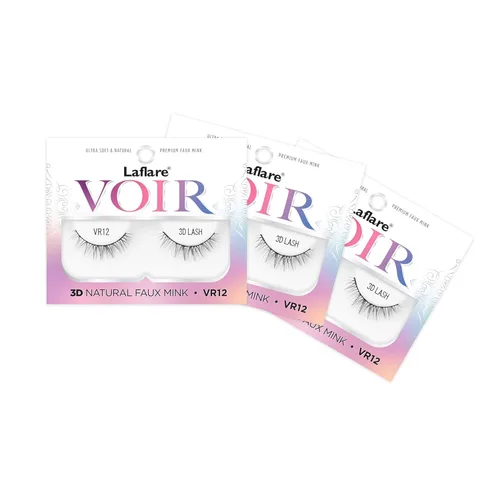 Vista 13 de Laflare 3D Nature Faux Mink VOIR Eyelashes, Ultra Soft, Light, Wispy, Knitted, Natural Looking, Reusable, Professional Easy to Apply Eyelashes - 3