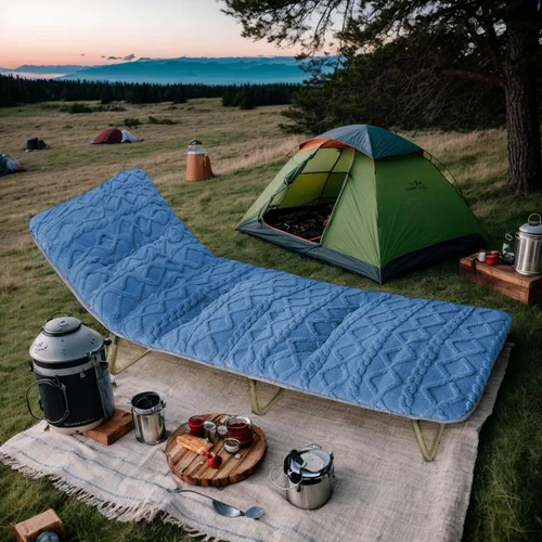 Vista 6 de Folding Camping Cot Pad - Portable & Comfortable Outdoor Sleeping Mat with Elastic Strap, Lightweight Waterproof Bottom Mattress Pad