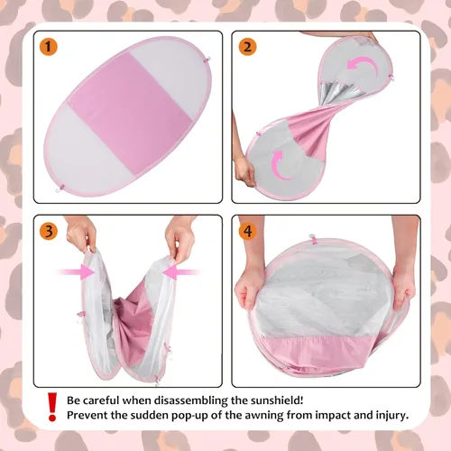 Vista 7 de Baby Pool Float, Leopard Toddler Pool Float Baby Float with Canopy, Infant Pool Floats for Kids 6-36 Months(18-33 lbs)