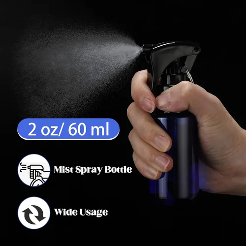 Vista 2 de Roshtia 20 botellas pequeñas de spray con llavero de 2 onzas, botellas de plástico de spray recargables de 2.0 fl oz de tamaño de viaje con 1 hoja