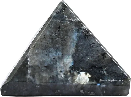Vista 46 de Amazing Gemstone Piedras curativas de cristal de pirámide de piedra lunar arcoíris – Estatuilla de pirámide de piedra natural de 1 pulgada