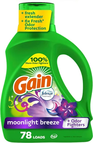 Vista 19 de Gain Detergente líquido para ropa con defensa del olor, aroma Moonlight Breeze, detergente líquido y jabón para lavadoras HE, 60 onzas líquidas