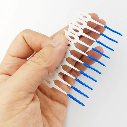 Vista 5 de GXXMEI 400 cepillos interdentales de doble uso, palillos dentales de silicona suave, palillos de dientes entre cepillo de dientes, cepillo de hilo