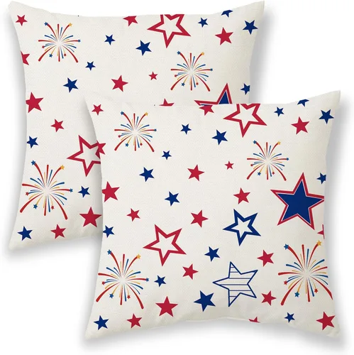Vista 9 de Fundas de almohada de Navidad de 16 x 16 pulgadas, almohadas decorativas de Navidad con copos de nieve dorados, blancos y rojos para sofá, fundas