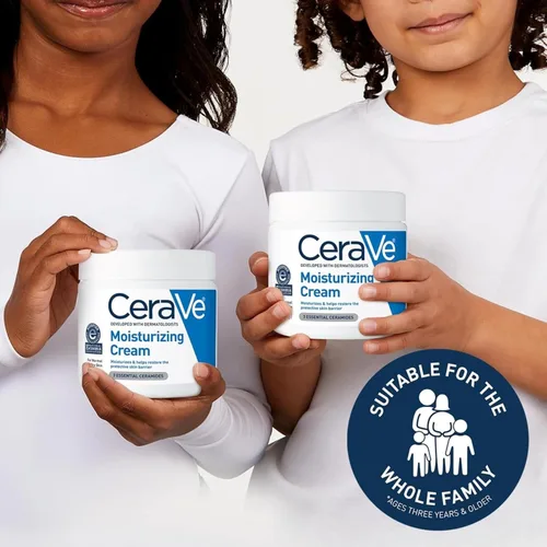 Vista 9 de CeraVe, crema hidratante, hidratante facial y corporal, piel normal a seca, 8 onzas líquidas