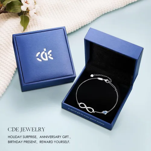 Vista 7 de CDE Pulsera con símbolo de corazón infinito para mujer plata de ley 925 acero inoxidable ajustable aniversario día de San Valentín regalo