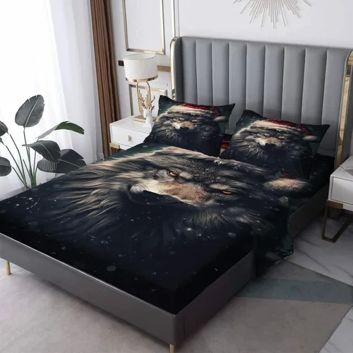 Vista 11 de Juego de sábanas tamaño individual: sábanas de Navidad, sábanas y fundas de almohada, microfibra suave, bolsillo profundo y sin arrugas, 1 sábana