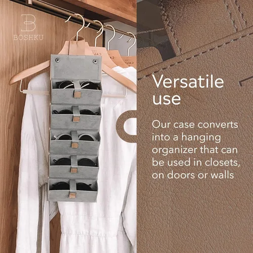 Vista 6 de BOSHKU Sunglasses Organizer Case Men Women EyeGlass Holder Storage Travel Case