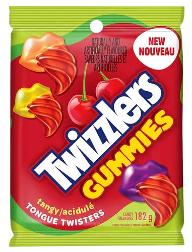 Vista 4 de Twizzlers Gomitas - Tangy Tongue Twisters Candy, 182g/6.4 oz. (10 unidades) {Importado de Canadá}