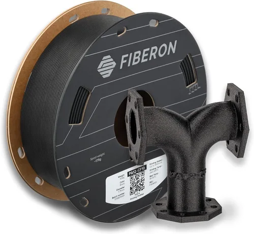 Polymaker Fiberon PA12-CF10 Filamento de Nylon 1.75mm Negro 0.5kg, Bajo Nivel de Sensibilidad a la Humedad PA12-CF Filamento de Nylon de Fibra de