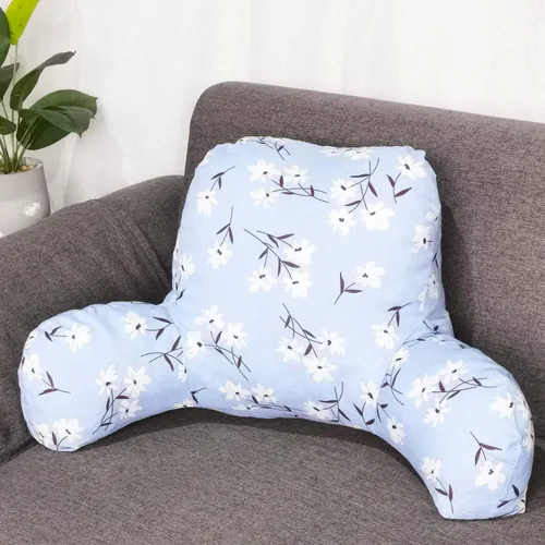 Vista 15 de Almohada de lectura estampada bohemia con brazos de apoyo, almohada suave para descansar en la cama, cojín de apoyo para la espalda para niños que