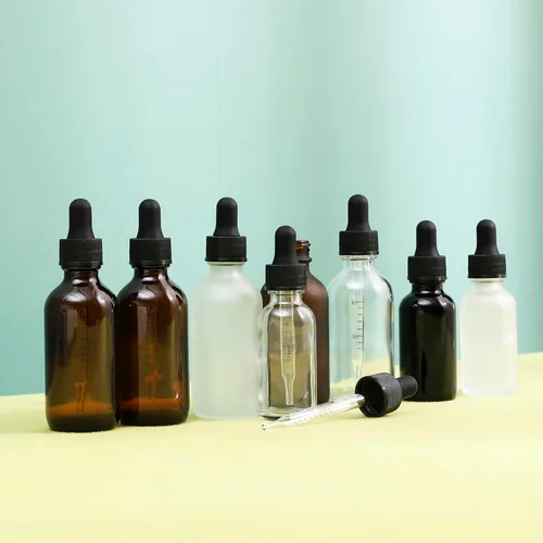 Vista 151 de NOOEEISS 4 piezas, botella con cuentagotas de 1 oz, botella de vidrio ámbar con cuentagotas, botellas de tintura con cuentagotas, acabado elegante