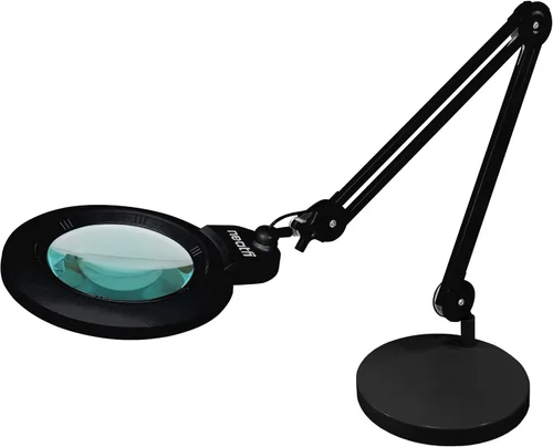 Vista 9 de Neatfi XL lupa LED bifocal, lente acrílica de 7 pulgadas, aumento 5D/20D, manos libres, luz regulable, 168 LEDs SMD, brazo ajustable para Negro