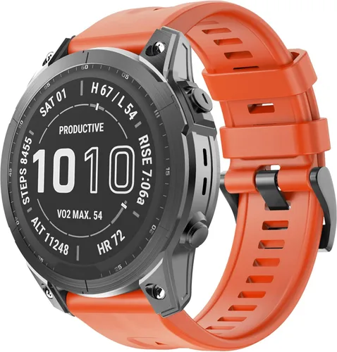Vista 9 de OVERSTEP Compatible con Fenix 7X Band, correa de reloj de silicona suave de 1.024 in de ancho para Garmin Fenix 5X/Fenix 5X Plus/Fenix 6X/Fenix 6X