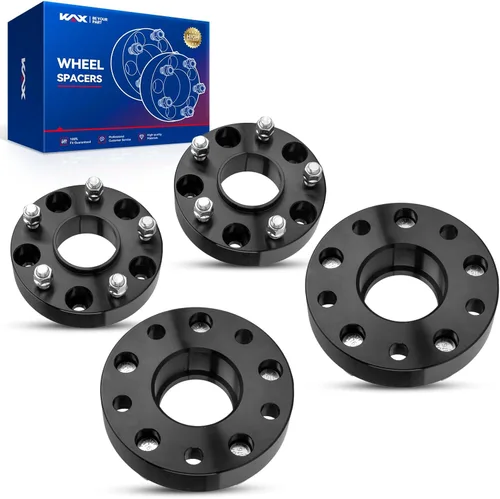 Vista 60 de KAX Espaciadores de rueda de 4 x 4.25 pulgadas de 1 pulgada para enfoque, fiesta, espaciadores centrados de 4 lengüetas con orificio de cubo