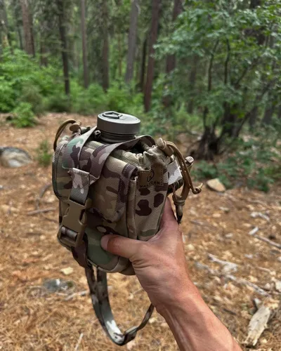 Vista 6 de Valtcan - Kit de cantimplora de titanio 1100ml 37oz de capacidad con ollas de 750ml y 400ml y tazas