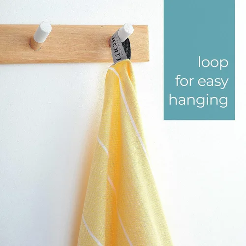 Vista 4 de Cacala Toallas de cocina 100% algodón turco, altamente absorbentes, suaves, de secado rápido, con lazo para colgar, para gimnasio, yoga, baño