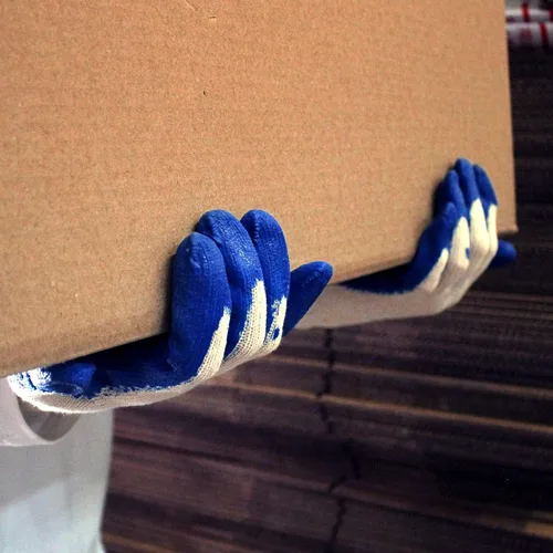 Vista 5 de CBC Crown PREMIUM Non-Slip BLUE Latex Rubber Palm Coated Work Safety Azul