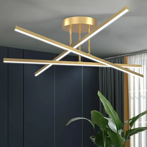 Vista 11 de Lámpara de Araña LED Moderna 18W Regulable Níquel Montaje Semi Empotrado Luminaria de Techo para Cocina, Comedor, Vestíbulo, Entrada, 23.82
