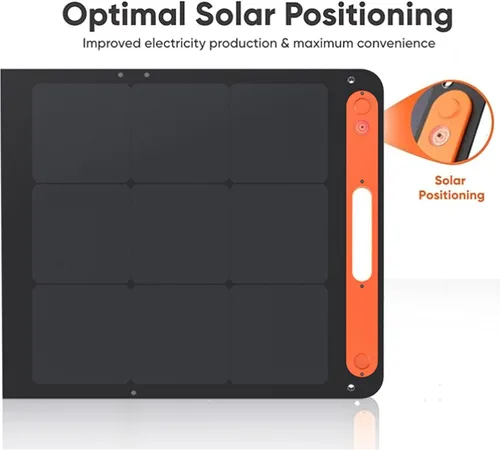 Vista 3 de Jackery SolarSaga - Panel solar portátil de 200 W, paneles solares bifaciales plegables IP68, compatible con la estación de energía Jackery Explorer