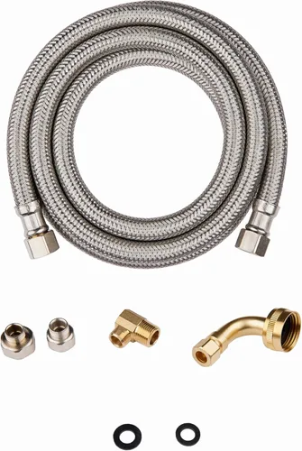Vista 5 de EFIELD Accesorios para electrodomésticos Manguera para lavavajillas con codo FGH de 90 grados, longitud de 4 pies, línea de suministro de agua
