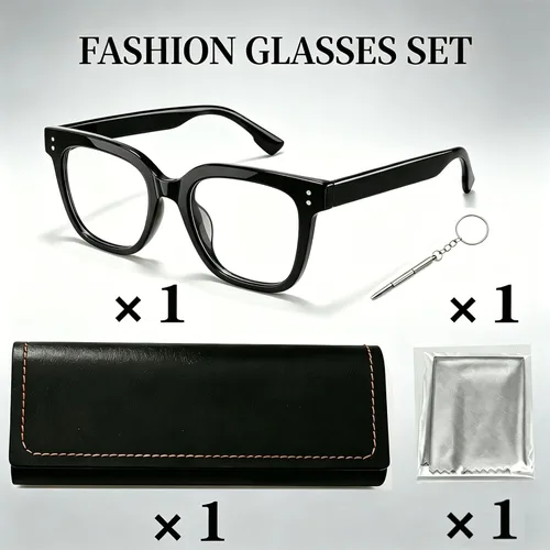 Vista 2 de Blue Light Glasses for Woman,Chunky Blue Light Blocking Glasses with TR90 Rectangle Frame and Chic Look for Women Men