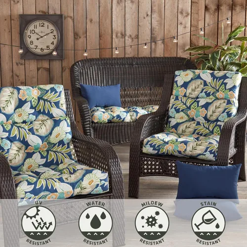 Vista 42 de Greendale Home Fashions Aloha - Cojín para silla de respaldo alto para exteriores de 44 x 22 pulgadas