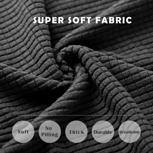 Vista 5 de Juego de 4 fundas para sillas de comedor y cocina, fundas para sillas de comedor, color negro