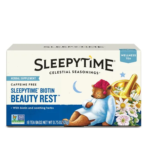 Celestial Seasonings Sleepytime Biotin Beauty Rest Tea, caja de 18 bolsas de té