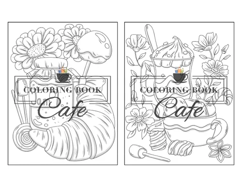 Vista 11 de Sweet Treats Coloring Book for Adults Cute Dessert Designs with Ice Cream, Cupcakes, Cookies, Chocolate, Waffles and More!