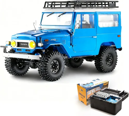 BEEZRC FMS 1/10 RC Crawler FJ40 Toyota con licencia RS 4WD 2.4G Modelo RC Car Hobby 4x4 RC Rock Crawler Offroad RC Truck RC Auto de control remoto