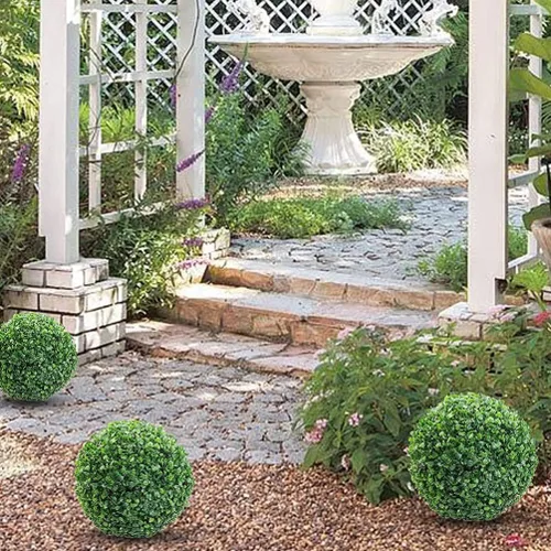 Vista 6 de MAGICLULU Bolas de topiario artificiales para plantas artificiales, bolas decorativas de boj sintético, resistentes a los rayos UV, bola topiaria