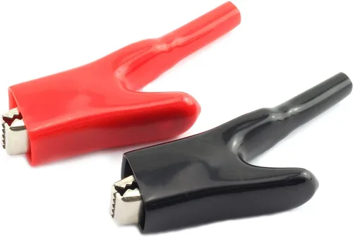 Vista 3 de 1 par de pinzas de cocodrilo para batería de coche, pinzas de cocodrilo 50A (negro+rojo)