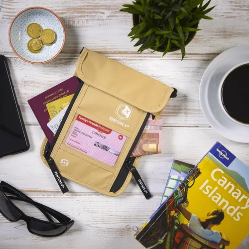 Vista 6 de Venture 4th bolsa de cuello de viaje con traba RFID