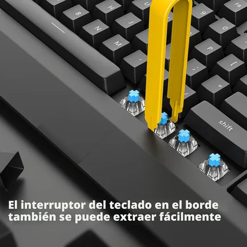 Vista 4 de HONKID Extractor de interruptores, removedor de llaves de acero inoxidable para interruptores de teclado mecánicos de repuesto