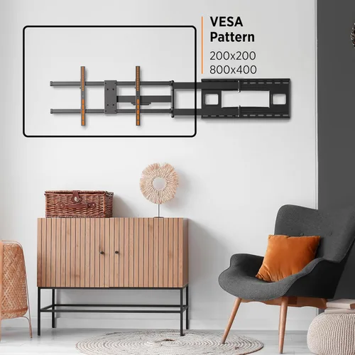 Vista 4 de ProMounts Soporte de pared para TV articulado/de movimiento completo con brazo largo extensible de 40 pulgadas para televisores LED de 32 a 80