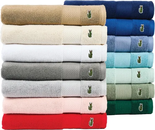 Vista 6 de Lacoste Heritage - Toalla de baño de 100 % algodón Supima, aloe, 30 x 54 pulgadas, altamente absorbente y de secado rápido, toalla de baño súper