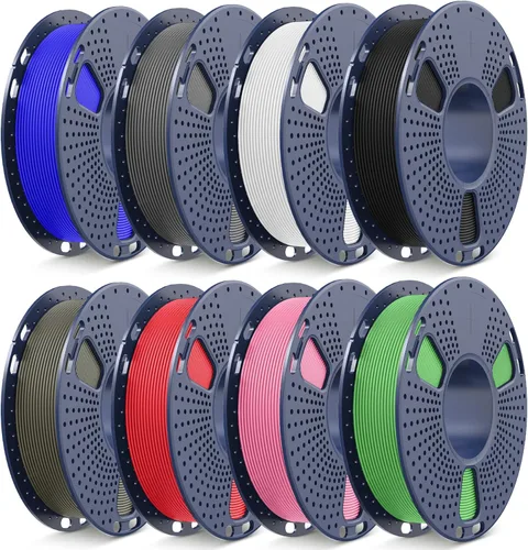 Vista 29 de SUNLU - Filamento PLA para impresora 3D, 0.07 pulg, perfectamente enrollado con acabado mate, impresión 99% FDM, carrete de 2.2 lb, 1082 pies, negro